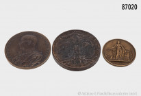 Konv. 3 Medaillen: Frankreich, große Eisengussmedaille (D ca. 74 mm), Louis Philippe I. und Marie Amelie, auf den Besuch der Münze in Paris, Preismeda...