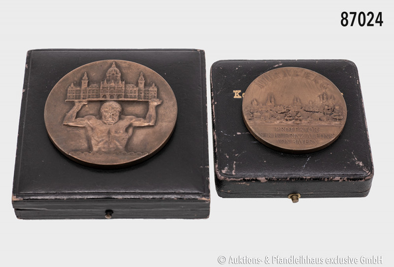 Konv. 4 Medaillen, jeweils in originalen Etuis: Bronzemedaille 1853, von Radnitz...