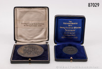 Konv. große Silbermedaille 1928, von Wilhelm Nida Rümelin, bei Lauer, am Rand gepunzt 990, auf Albrecht Dürer, 89,06 g, 75 mm, Erlanger 986, in beschä...