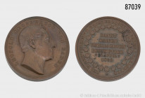 Baden, Medaille 1852, von L. Kachel, vom Kunstverein für das Großherzogtum Baden in Karlsruhe, auf den Tod des Großherzogs Leopold, 47 mm, 63,73 g, kl...