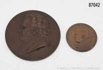 Konv. 3 Medaillen und 1 Plakette, dabei Medaille o. J., von L. Hujer, auf Eugen Oberhummer, einseitige Medaille, von A. Hartig, auf Franz Schubert, et...