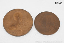 Konv. 3 Medaillen, USA, Medal of the Congress 1928, NP, von Fraser, auf Lindbergh, Medaille o. J., von Placht, auf das Hauptmünzamt Wien und Bronzemed...