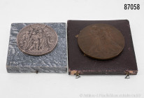 Konv. 4 Medaillen Frankreich/Schweiz, dabei Bronzemedaille 1898, von Vernon, auf die Wiedervereinigung von Mulhouse mit Frankreich, Medaille 1914, auf...