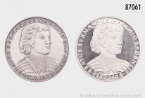 Konv. 2 Medaillen 1958, Feinsilber (beide 1000 gepunzt), 1 x mattiert, 1 x PP, auf Berhard von Baden, Gesamtgewicht ca. 50 g
