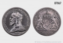 Bayern, Steckmedaille, Bayernthaler 1914/1916, von Richard Klein, versilbertes Etui in Form einer Münze König Ludwig III., darin chromlithographiertes...