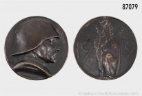 Bronzegussmedaille 1919, auf Franz Ritter von Epp (1868-1946), Büste Epps mit Helm nach rechts, Rs. sitzender Löwe zwischen Jahreszahl, 80,5 mm, gussf...