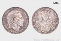 Silbermedaille 1927, von K. Goetz, auf den 80. Geburtstag des Reichspräsidenten Paul von Hindenburg, 900er Silber, beim Bayerischen Hauptmünzamt, 24,7...