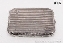 Silbernes Zigarettenetui, 800er Silber, deutsch, ca. 1920er Jahre, mit Monogramm "RB", Reste der Innenvergoldung erhalten, 90 g, leichte Dellen, anson...
