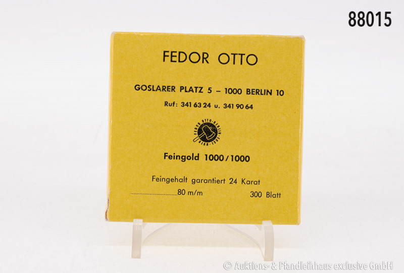 1 Packung Blattgold, 300 Blatt, 24 Karat Feingold, Fa. Fedor Otto, Berlin, in OV...