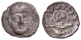 GRECHE - CAMPANIA - Phistelia - Obolo - Testa di fronte /R Chicco d'orzo tra conchiglia e delfino Mont. 947; S. Ans. 575 (AG g. 0,56)
 
BB