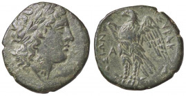 GRECHE - SICILIA - Siracusa - Icetas (287-278 a.C.) - AE 21 - Testa di Zeus a d. /R Aquila stante a s. su fulmine, a s. A Mont. 5224 (AE g. 7,24)
 
...