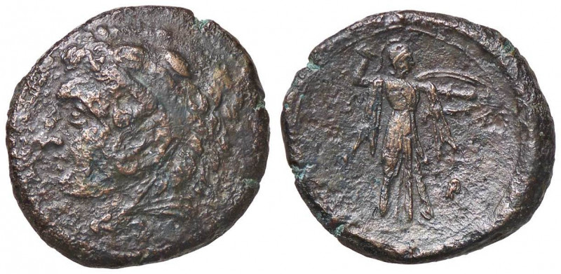 GRECHE - SICILIA - Siracusa - Pirro (278-276 a.C.) - AE 25 - Testa di Eracle a s...