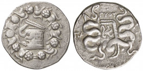 GRECHE - IONIA - Efeso - Cistoforo - Serpente entro cesta mistica /R Due serpenti affrontati; a d., busto di Artemisia con alta acconciatura (AG g. 12...
