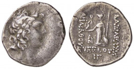 GRECHE - RE DI CAPPADOCIA - Ariariathes IX, Eusebio Filopator (101-87 a.C.) - Dracma - Testa diademata a d. /R Atena stante a s. con una Nike, lancia ...