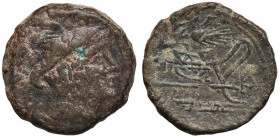 ROMANE REPUBBLICANE - ANONIME - Monete con simboli o monogrammi (211-170 a.C.) - Sestante - Testa di Mercurio a d.; sopra, due globetti /R Prua di nav...