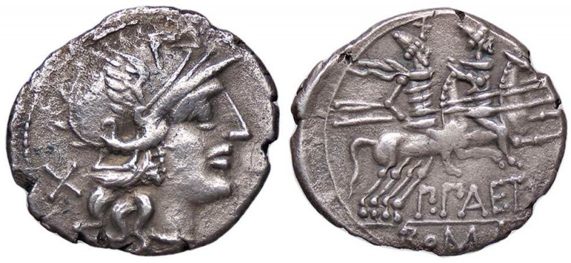 ROMANE REPUBBLICANE - AELIA - P. Aelius Paetus (138 a.C.) - Denario - Testa di R...