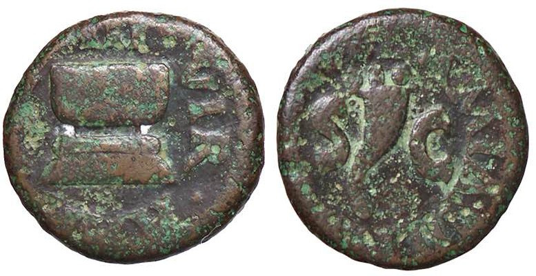 ROMANE IMPERIALI - Augusto (27 a.C.-14 d.C.) - Quadrante - Incudine /R Cornucopi...