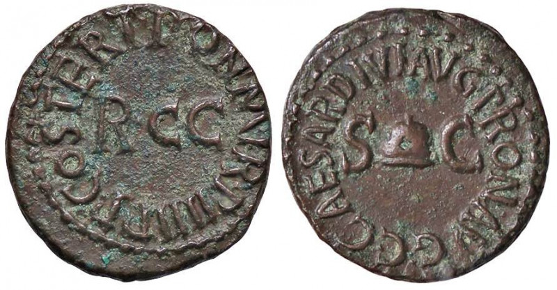 ROMANE IMPERIALI - Caligola (37-41) - Quadrante - Pileo /R RCC entro scritta cir...