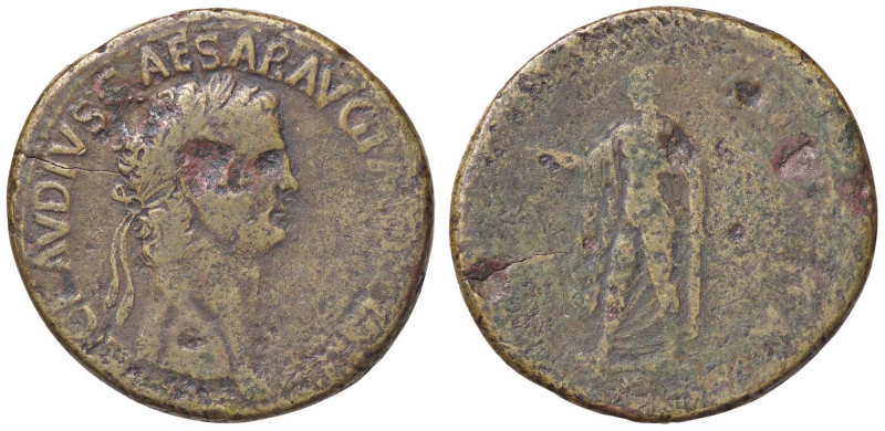 ROMANE IMPERIALI - Claudio (41-54) - Sesterzio - Testa laureata a d. /R La Spera...