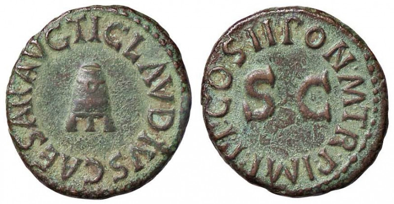 ROMANE IMPERIALI - Claudio (41-54) - Quadrante - Modio /R SC entro corona RIC 90...