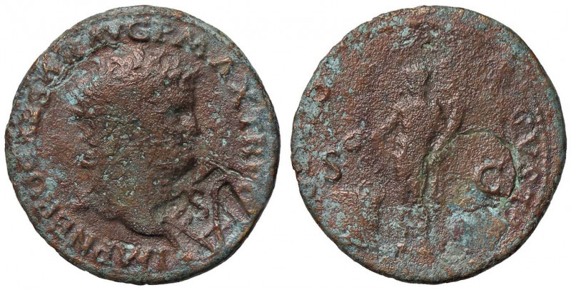 ROMANE IMPERIALI - Nerone (54-68) - Asse - Testa laureata a d. /R Il Genio stant...