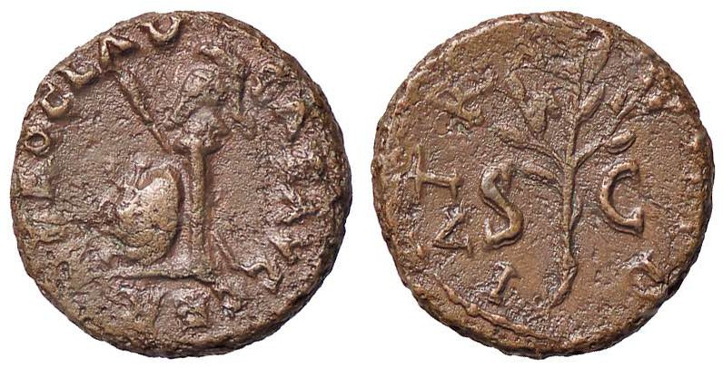 ROMANE IMPERIALI - Nerone (54-68) - Quadrante - Elmo su una colonna; dietro una ...