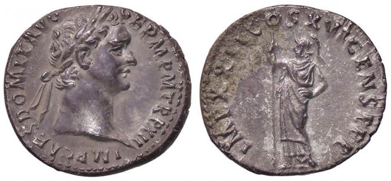 ROMANE IMPERIALI - Domiziano (81-96) - Denario - Busto laureato a d. /R Minerva ...