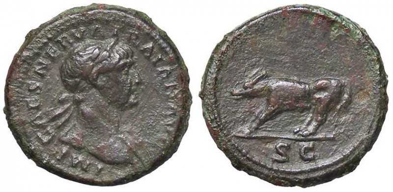 ROMANE IMPERIALI - Traiano (98-117) - Quadrante - Busto laureato a d. /R Lupa an...