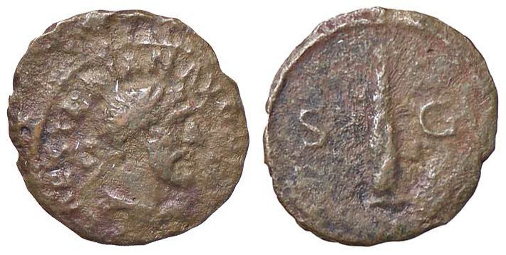 ROMANE IMPERIALI - Traiano (98-117) - Quadrante - Busto di Ercole a d. /R Clava ...