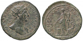 ROMANE IMPERIALI - Adriano (117-138) - Dupondio - Busto radiato a d. /R L'Abbondanza stante a s. con spighe e cornucopia, a s. un modio con spighe, a ...