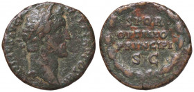 ROMANE IMPERIALI - Antonino Pio (138-161) - Asse - Testa laureata a d. /R Scritta entro corona C. 791; RIC 827a (AE g. 9,74)
 
qBB/BB