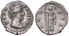 ROMANE IMPERIALI - Faustina I (moglie di A. Pio) - Denario - Busto drappeggiato e diademato a d. /R Cerere stante a s. con torcia e si alza la veste C...