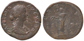 ROMANE IMPERIALI - Faustina II (moglie di M. Aurelio) - Sesterzio - Busto drappeggiato a d. /R La Letizia stante a s. con corona e scettro C. 150 (AE ...