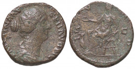 ROMANE IMPERIALI - Faustina II (moglie di M. Aurelio) - Asse - Busto diademato e drappeggiato a d. /R Giunone seduta a s. con patera e scettro; ai suo...