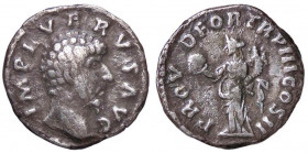 ROMANE IMPERIALI - Lucio Vero (161-169) - Denario - Testa a d. /R La Provvidenza stante a s. con globo e cornucopia (AG g. 3)
 
BB