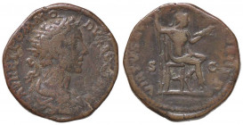 ROMANE IMPERIALI - Commodo (177-192) - Dupondio - Busto radiato a d. /R Roma seduta a d. con lancia e parazonium C. 961 (AE g. 12,83)
 
qBB