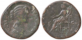 ROMANE IMPERIALI - Crispina (moglie di Commodo) - Sesterzio - Busto drappeggiato a d. /R La Concordia seduta a s. con patera e doppia cornucopia C. 6 ...