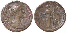ROMANE IMPERIALI - Crispina (moglie di Commodo) - Asse - Busto drappeggiato a d. /R Giunone velata stante a s. con patera e scettro C. 24; RIC 680 (AE...