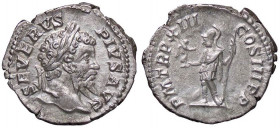 ROMANE IMPERIALI - Settimio Severo (193-211) - Denario - Busto laureato a d. /R Pallade stante a s. con Vittoria lancia rivolta in basso C. 470; RIC 1...