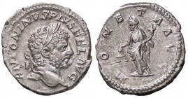 ROMANE IMPERIALI - Caracalla (198-217) - Denario - Testa laureata a d. /R La Moneta stante a s. con bilancia e cornucopia C. 165/7 (AG g. 3,48)
 
SP...