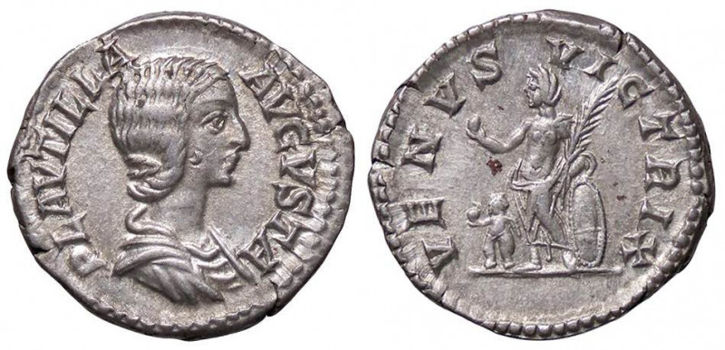 ROMANE IMPERIALI - Plautilla (moglie di Caracalla) - Denario - Busto drappeggiat...