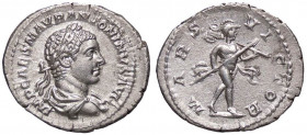 ROMANE IMPERIALI - Elagabalo (218-222) - Denario - Busto laureato e drappeggiato a d. /R Marte andante a d. con lancia e trofeo C. 109; RIC 121 (AG g....