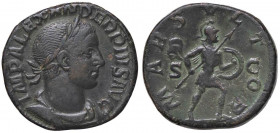 ROMANE IMPERIALI - Alessandro Severo (222-235) - Sesterzio - Busto laureato e drappeggiato a d. /R Marte andante a d. con lancia e scudo (AE g. 20,51)...