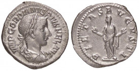 ROMANE IMPERIALI - Gordiano III (238-244) - Denario - Busto laureato e drappeggiato a d. /R La Pietà stante a s. con le mani alzate C. 186; RIC 129 (A...