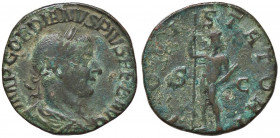 ROMANE IMPERIALI - Gordiano III (238-244) - Sesterzio - Busto laureato e drappeggiato a d. /R Giove stante di fronte e la testa a d. con fulmine e sce...