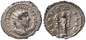 ROMANE IMPERIALI - Filippo I (244-249) - Antoniniano - Busto radiato e drappeggiato a d. /R La Fedeltà stante a s. tra due insegne militari C. 55 (AG ...