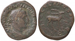 ROMANE IMPERIALI - Filippo I (244-249) - Sesterzio - Busto laureato a d. /R Cervo a d. C. 183 (AE g. 18,58)
 
qBB/BB