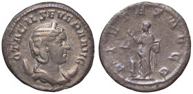 ROMANE IMPERIALI - Otacilia Severa (moglie di Filippo I) - Antoniniano - Busto diademato a d. su crescente /R La Pietà stante a s. con la mano d. alza...