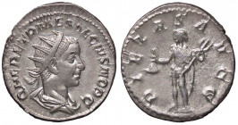 ROMANE IMPERIALI - Erennio Etrusco (251) - Antoniniano - Busto radiato e drappeggiato a d. /R Mercurio stante a s. con borsa e caduceo C. 11; RIC 142b...