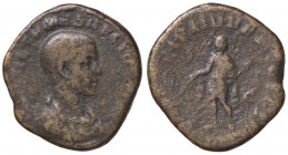 ROMANE IMPERIALI - Erennio Etrusco (251) - Sesterzio - Busto drappeggiato a d. /R Erennio stante a s. con bacchetta e lancia trasversale C. 28 (15 Fr)...